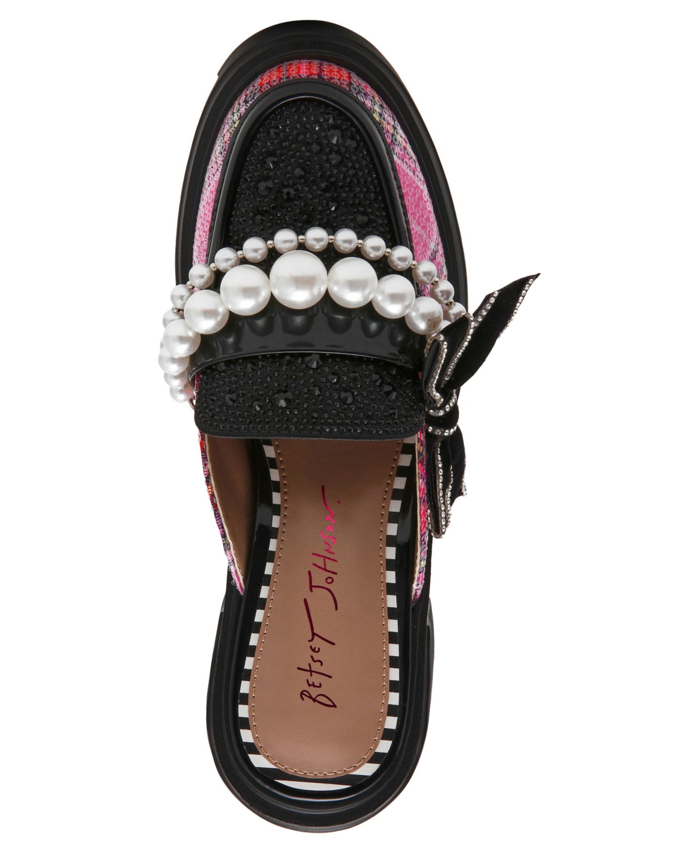 Женские сабо Betsey Johnson Haven Platform Loafer Mules, цвет: Розовый клетчатый — фото 4