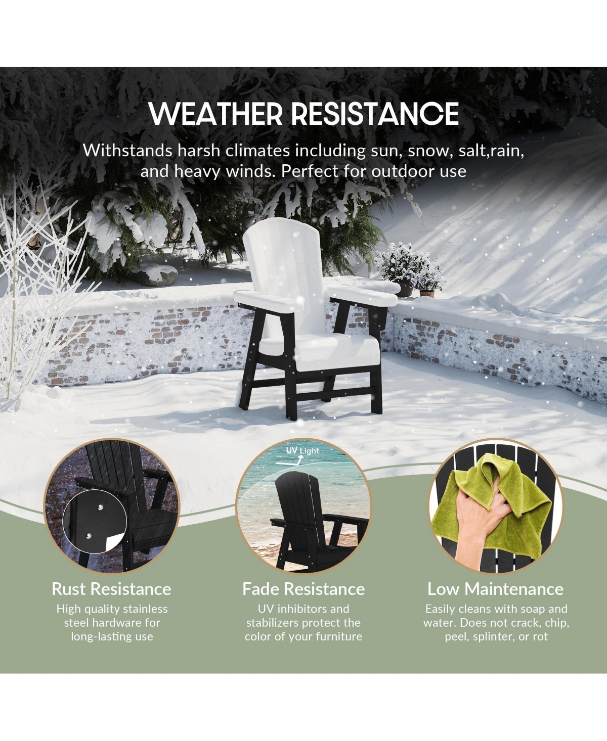 WestinTrends Outdoor Modern Hdpe Adirondack Patio Dining Chairs (Set of 2)