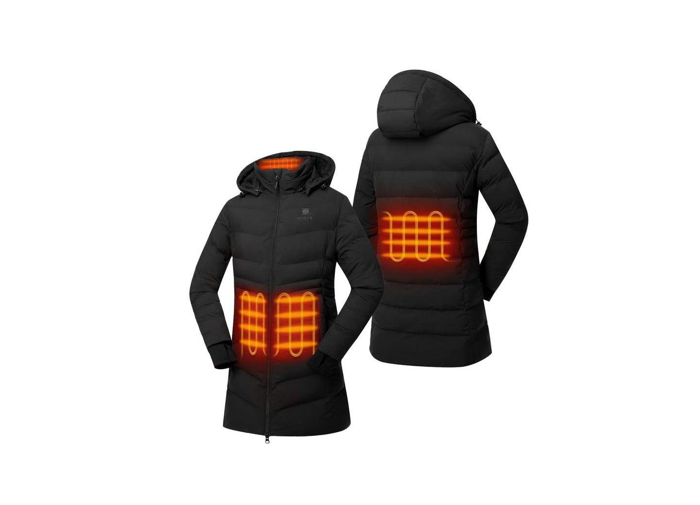 Женская куртка ororo Heated Puffer Hooded, цвет: Чёрный — фото 2