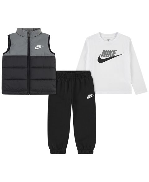 Комплект Nike Crewneck T-shirt, Vest and Pants, 3-Piece Set для мальчиков, цвет: Чёрный