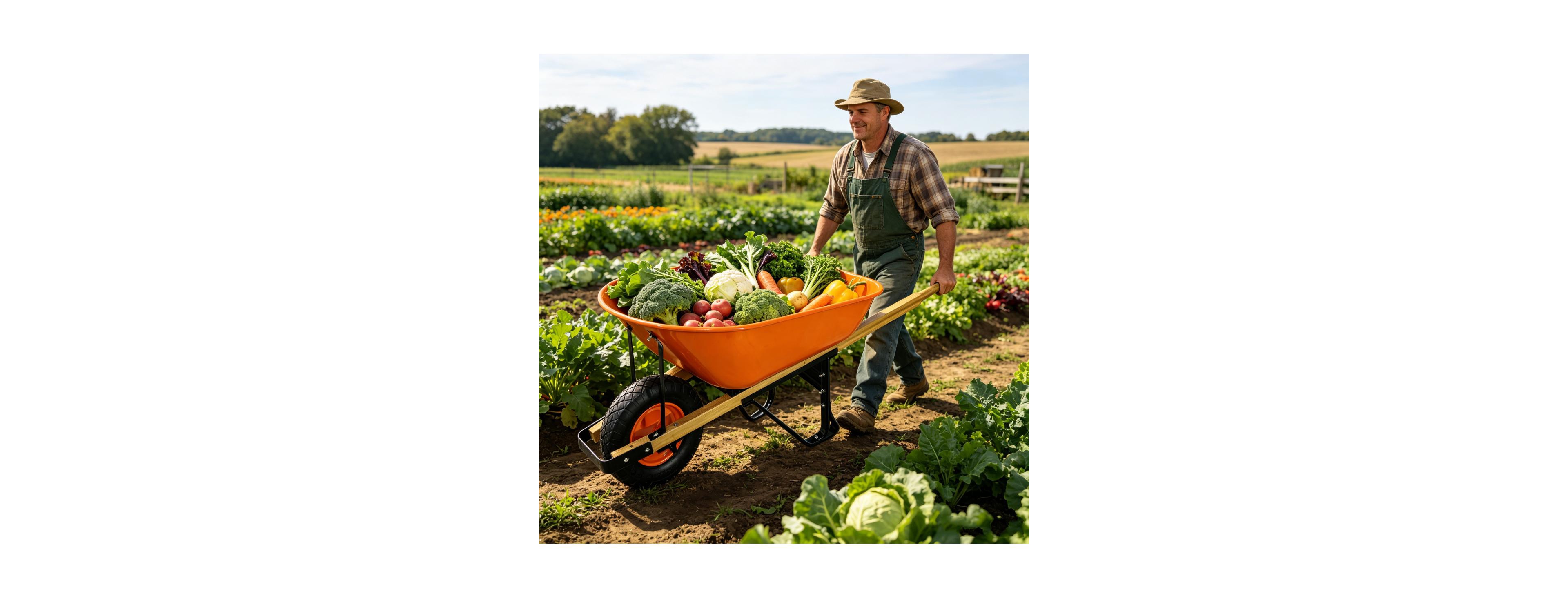 Streamdale Furniture Steel Tray Two-Wheel Garden Barrow with 15" Pneumatic Wheel