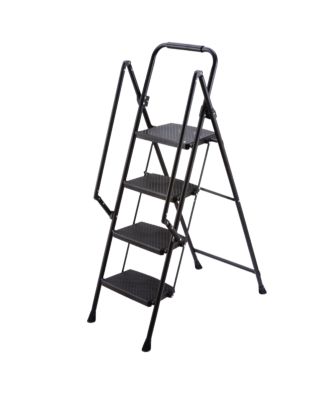  Lightweight Folding 4-Step Ladder with Anti-Slip Pedals and Safety Handle