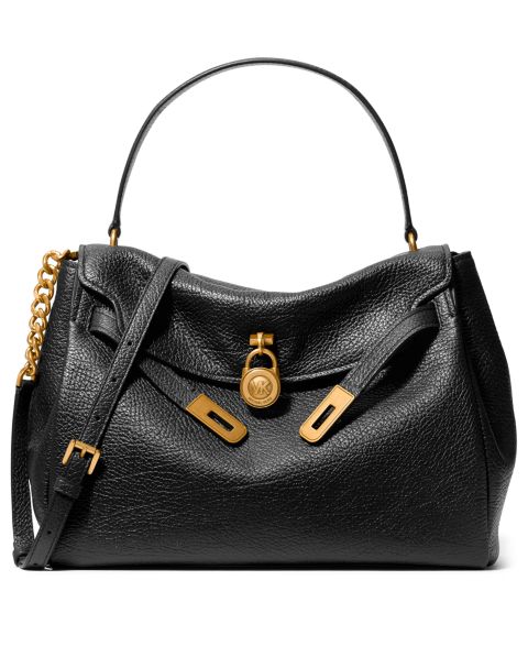 Женская сумка Michael Kors Hamilton Soft Large Satchel Handbag, цвет: Чёрный