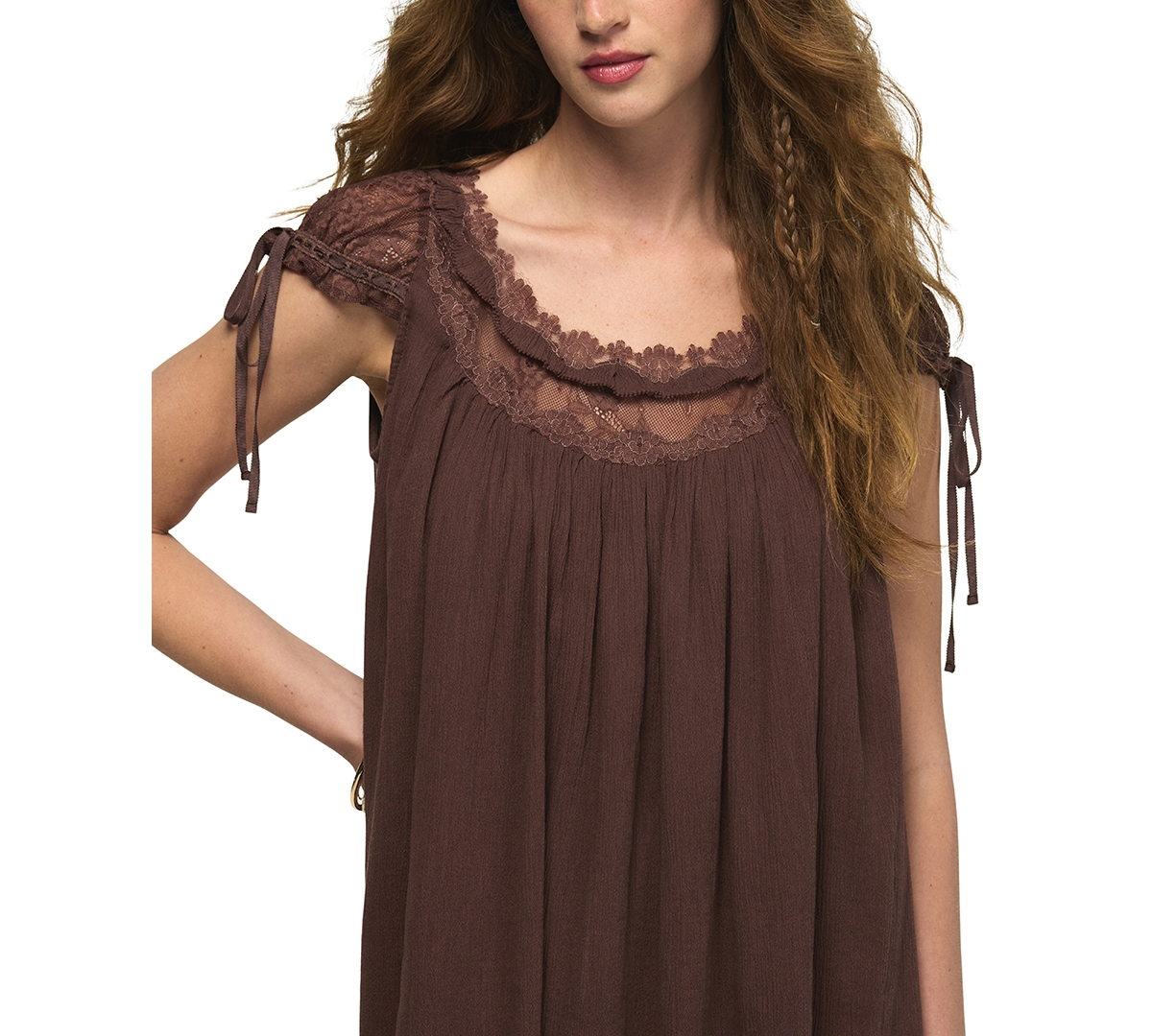 Lucky Brand Women's Lace Babydoll Mini Dress