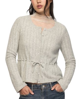 Women's Cloud Soft Babydoll Pointelle Cardigan