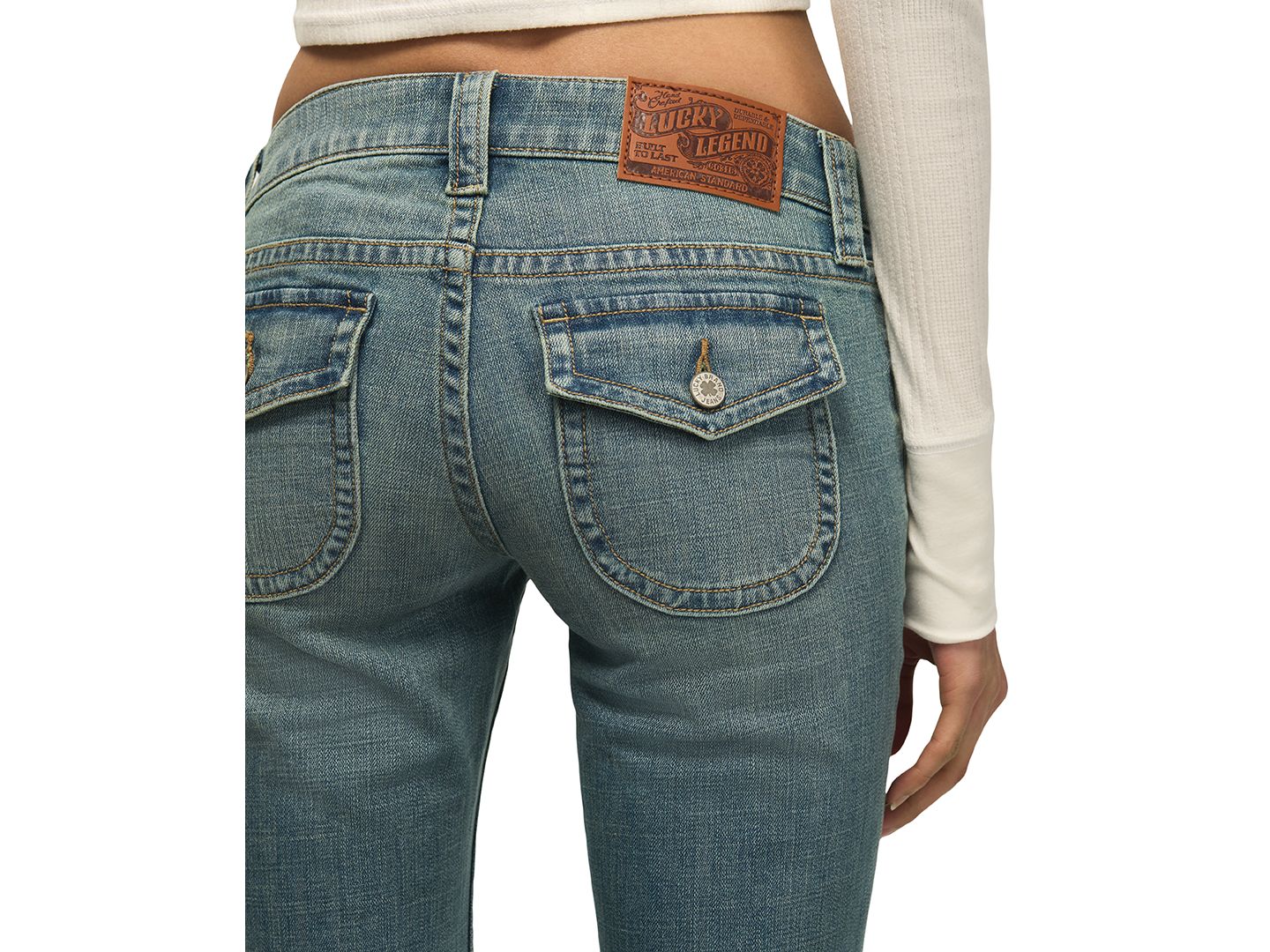 Женские джинсы Lucky Brand Low-Rise Flare, цвет: Варёный — фото 6