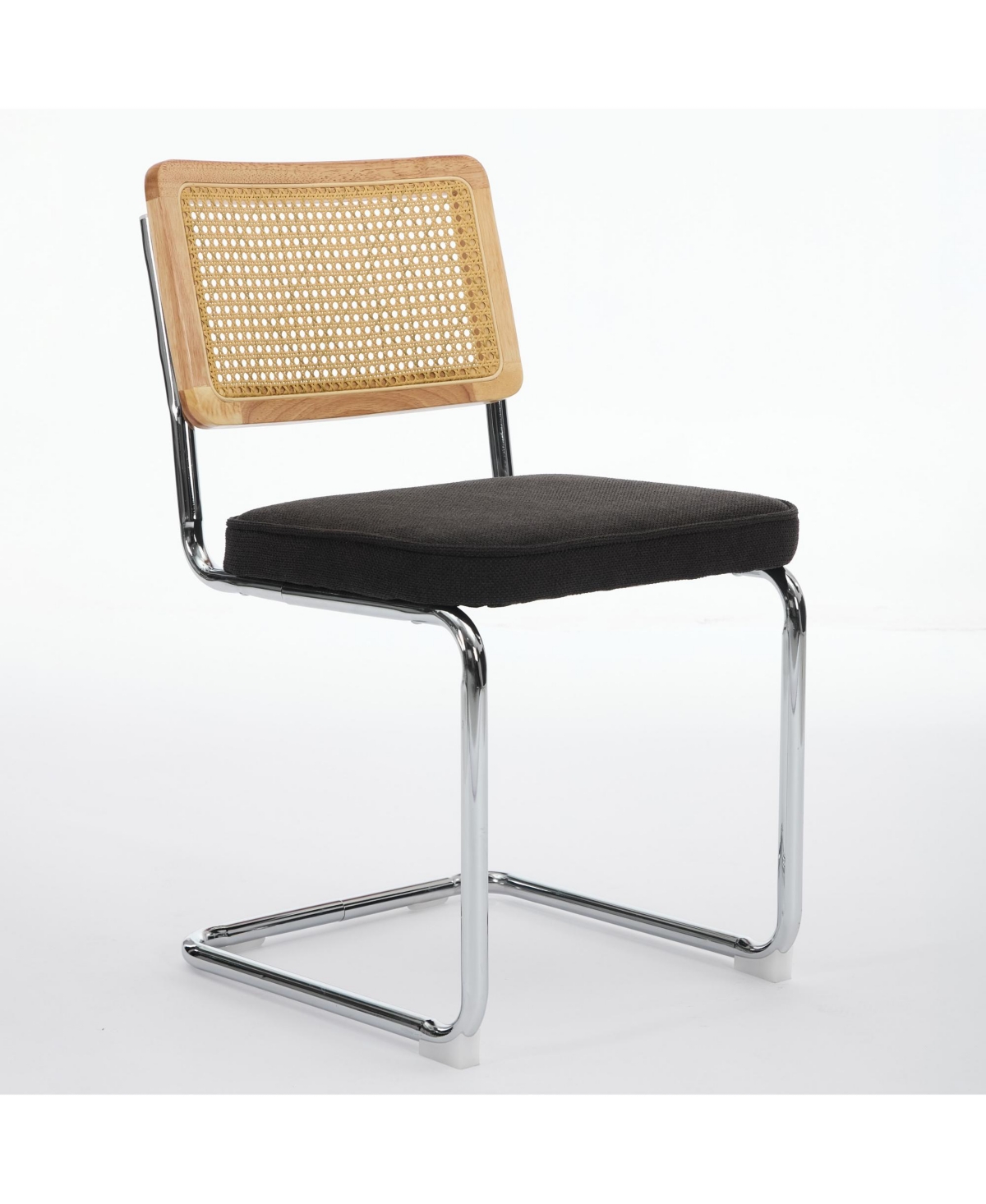 Flynama Set of 2 Back Cantilever Dining Chairs, Velvet Upholstered Chrome Double Steel Pipe Base 360 Lbs Capacity