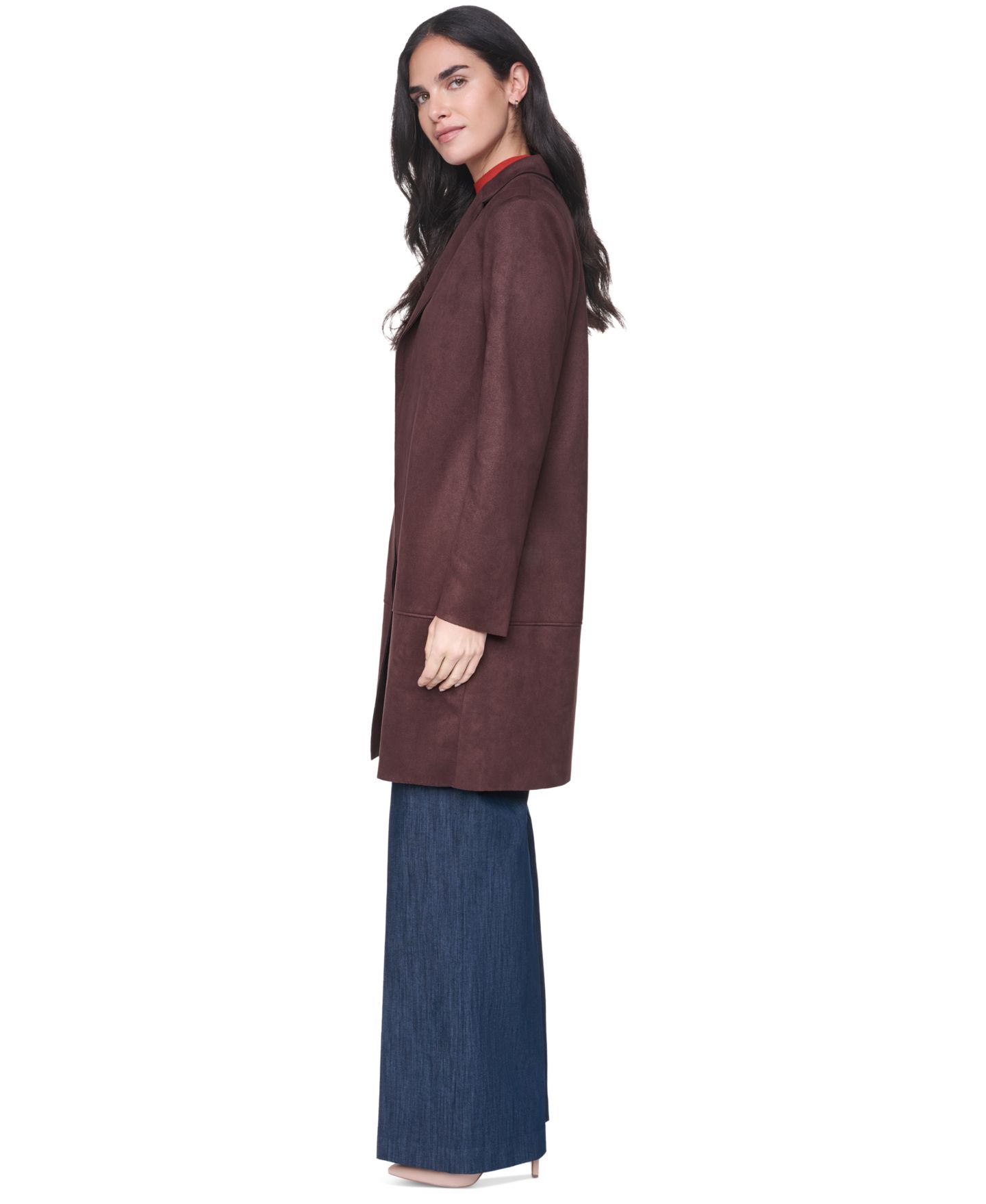 Женская куртка Tommy Hilfiger Scuba Suede Topper Open-Front Faux Suede, цвет: Chicory — фото 3