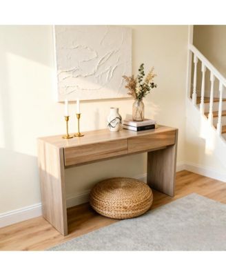 63" Console Table with 3Drawers, Thickened Hallway Table with Large Storage, Entryway Sofa Table for Living Room