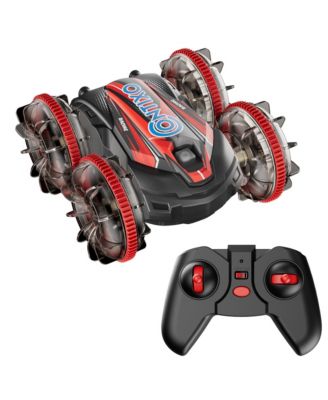 AV1 Amphibious 4WD RC Stunt Car with LED Lights, Auto Demo and USB-C Battery, Ages 6+