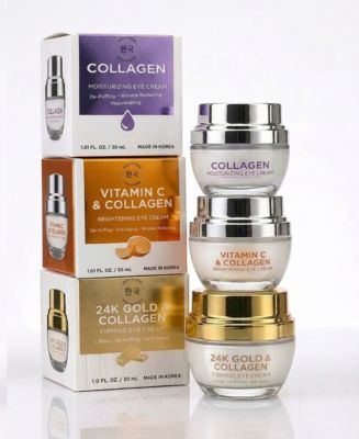 Ultimate Korean Eye Care Trio - Koean Skincare Collagen and Vitamin C and 24K Gold Anti-Aging Eye Cream Set