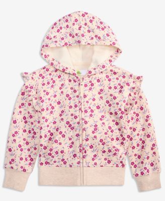 Baby Girls' and Toddler Girls' Floral-Print Full-Zip Hoodie
