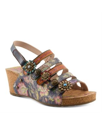 Women’s Buckleitup Floral Wedge with Supportive Cushioned Comfort