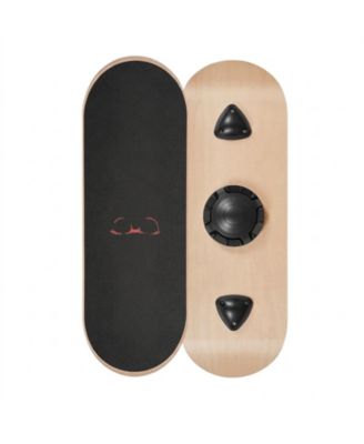 Adjustable Wobble Balance Board 28 in Wooden Trainer with 3-Level Base for Core Workouts and Standing Desks
