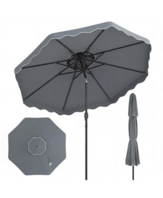 10 Ft Push-Button Tilt Patio Umbrella with Crank Lift