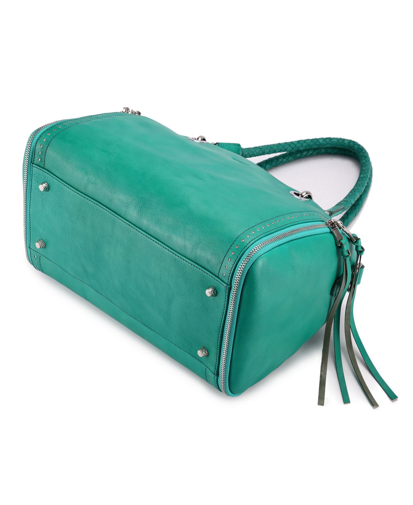Женская сумка OLD TREND Lily Small Leather Satchel, цвет: Аквамариновый — фото 2