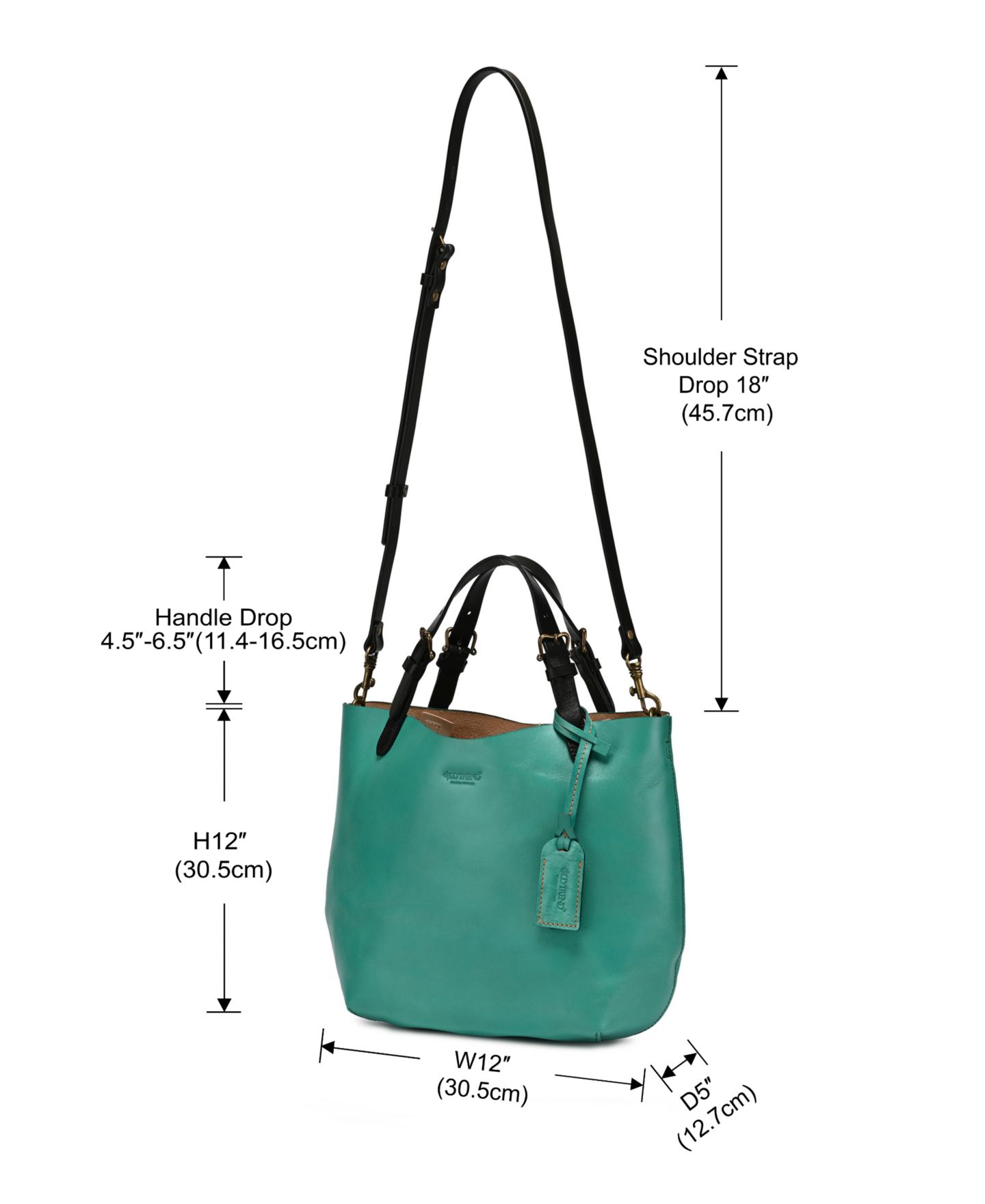 Женская сумка OLD TREND Dip Dye Mini Leather Crossbody, цвет: Аквамариновый — фото 4
