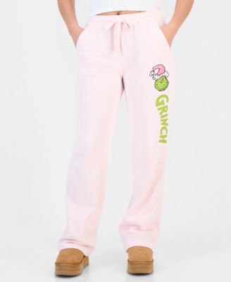 Juniors' Grinch Graphic Wide-Leg Sweatpants