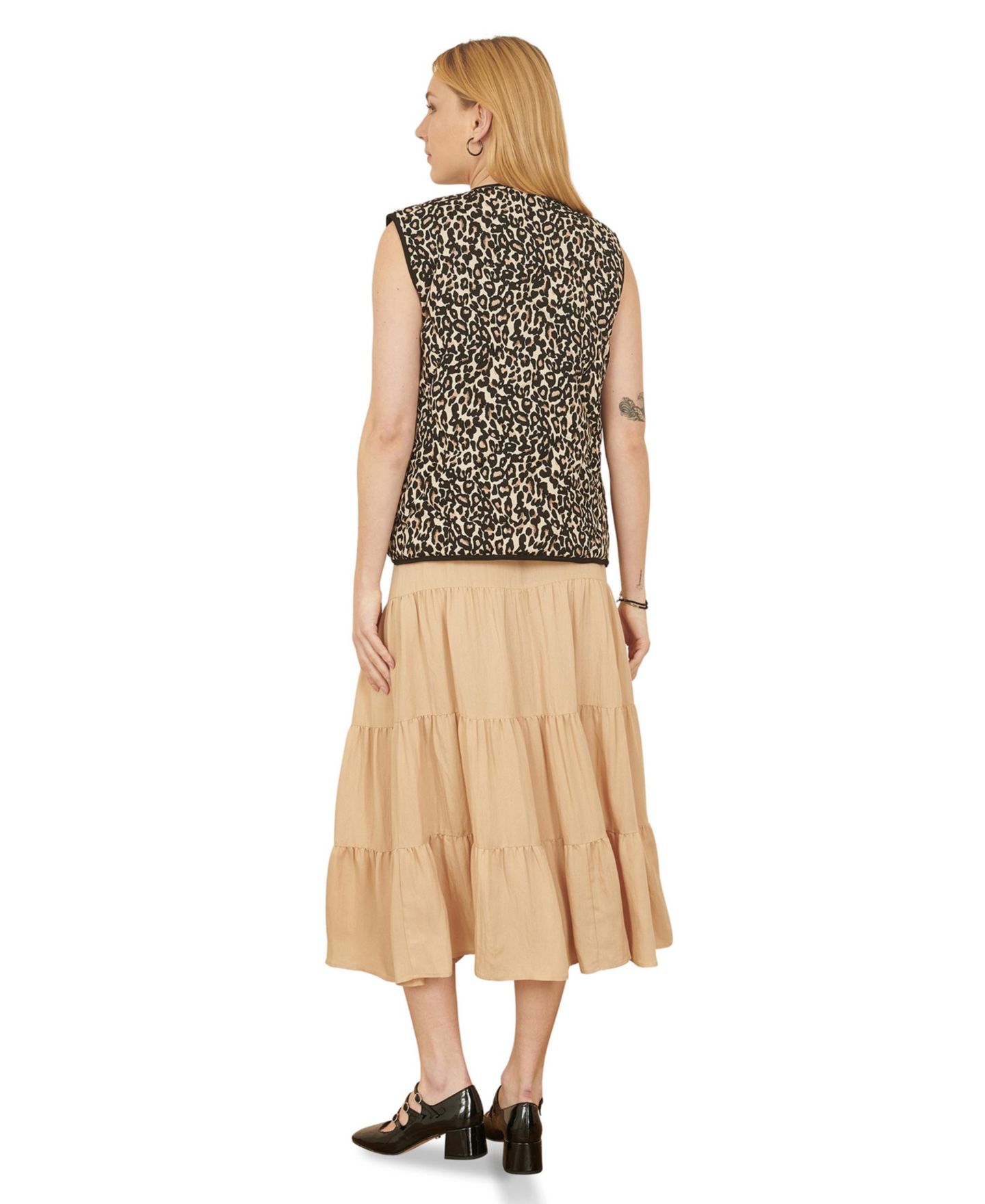 Женская юбка Yumi High-Waisted Midi Boho, цвет: Серо-бежевый — фото 3