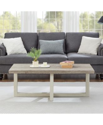 Contemporary Coffee Table Weathered Cross Base Design