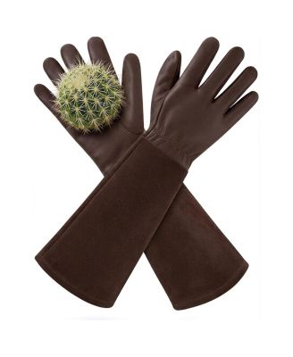 Thorn Proof Gardening Gloves Long Rose Pruning Cowleather Gauntlet Forearm Protection