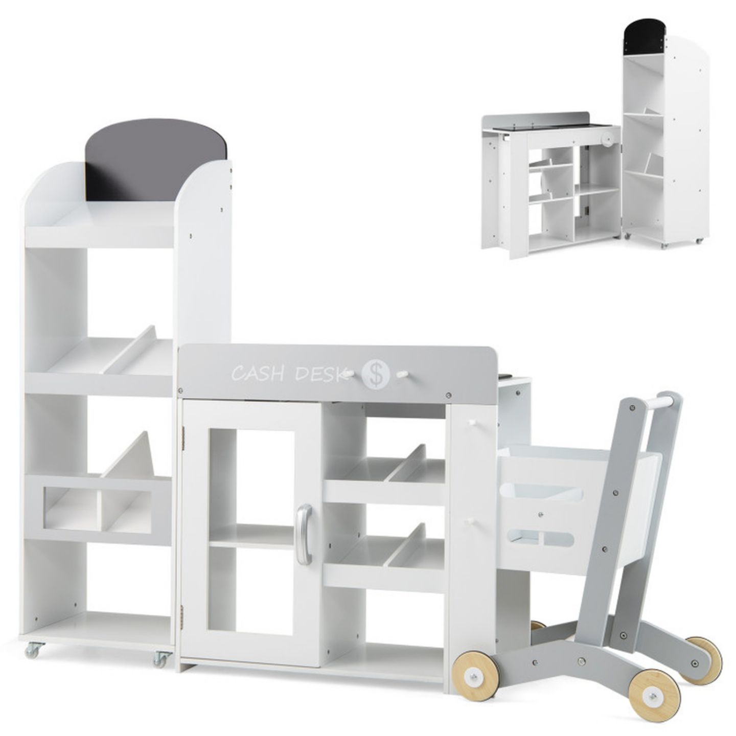 Детский игровой набор SUGIFT Convertible Kids Grocery Store 3-Piece Playset, Ages 3+, цвет: Белый — фото 9