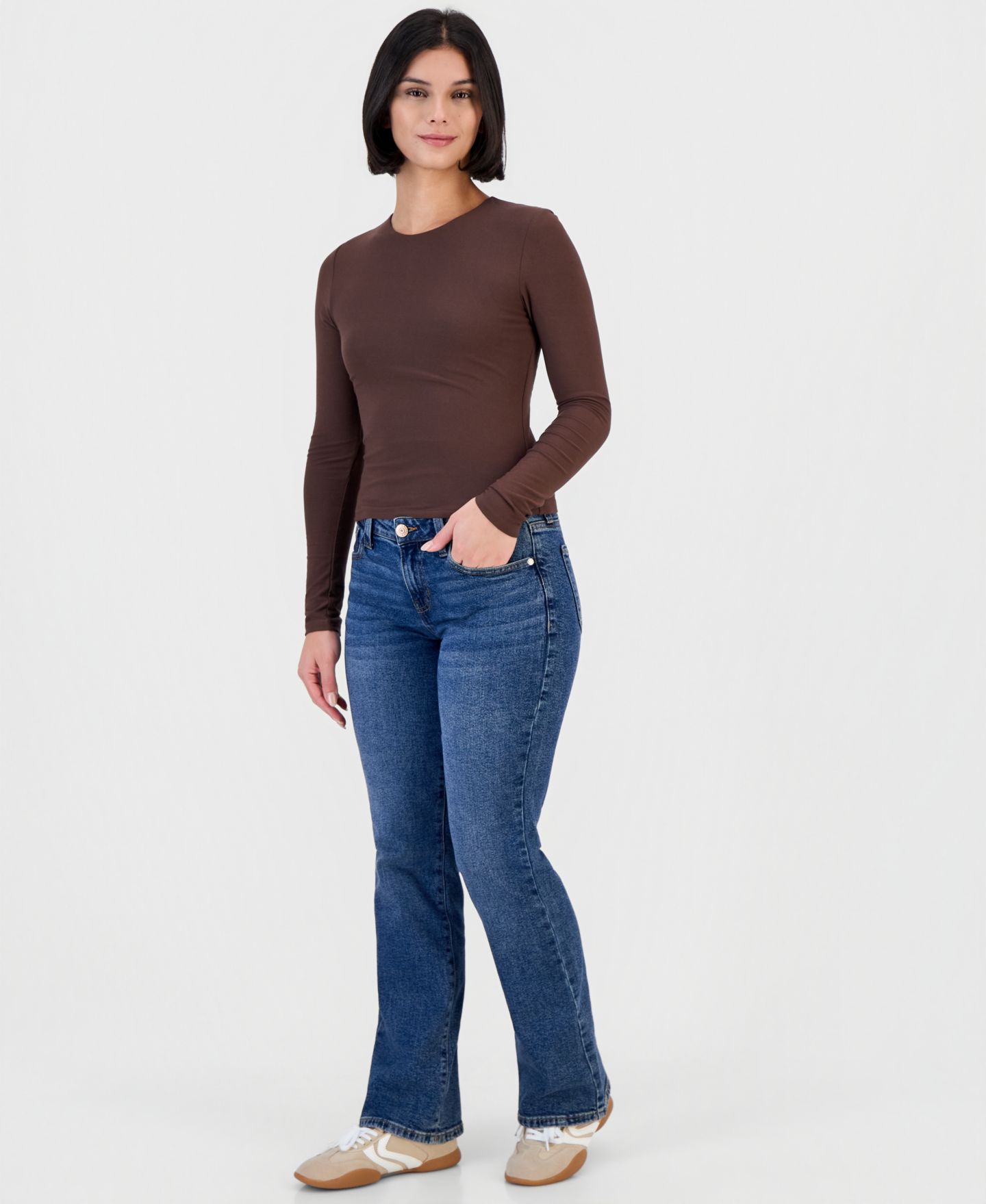 Женские джинсы Celebrity Pink Juniors' Low-Rise Retro Bootcut, цвет: Borrego — фото 6