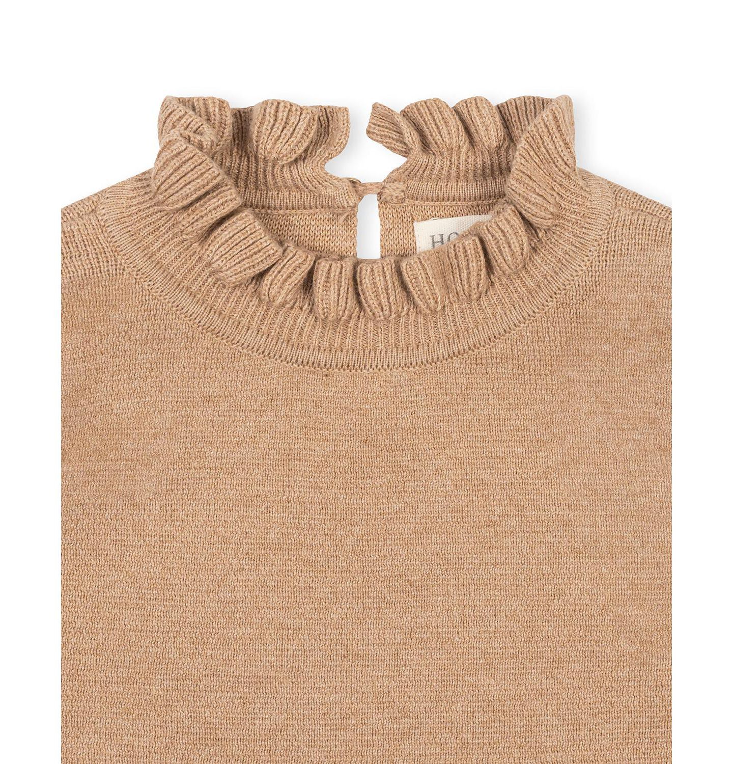 Платье Hope & Henry Organic Mock Neck Ruffle Edge Sweater Dress для девочек, цвет: Верблюжий меланжевый — фото 5