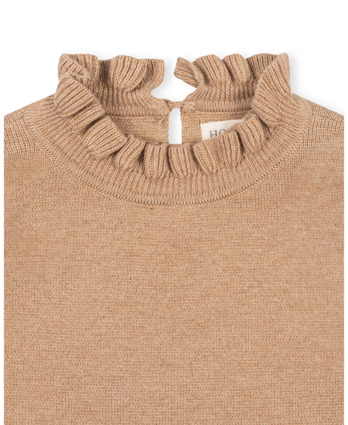 Hope & Henry Little Girls and Organic Mock Neck Ruffle Edge Sweater Dress
