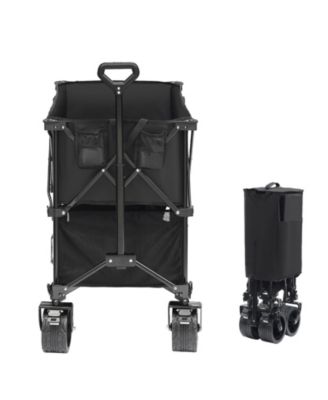 Foldable Double Decker Wagon,400L Cart,350-450LBS,All-Terrain Wheels,52" Extender,Camping Garden