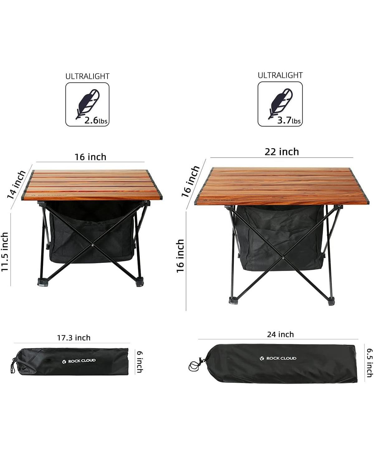 Mountaintop Portable Camping Table, Ultralight Aluminum Folding Beach Table for Camping Hiking Outdoor Picnic
