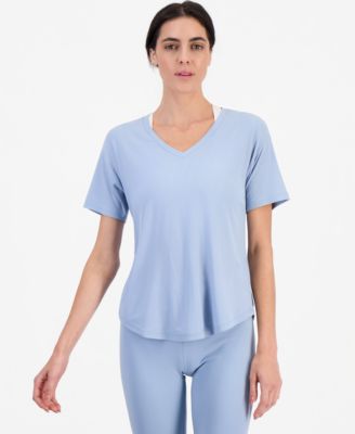 Women's Ribbed Relaxed-Fit V-Neck Tee