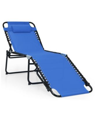 Foldable Reclining Lounge Chair with Adjustable Backrest