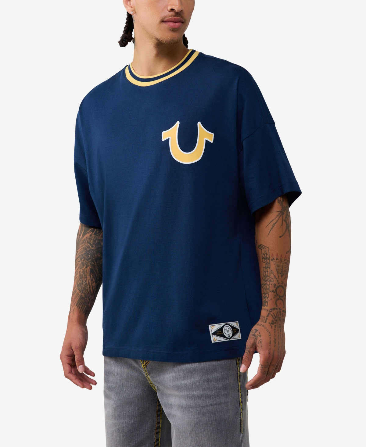 True Religion Men's Script Heavy Oversized T-Shirt