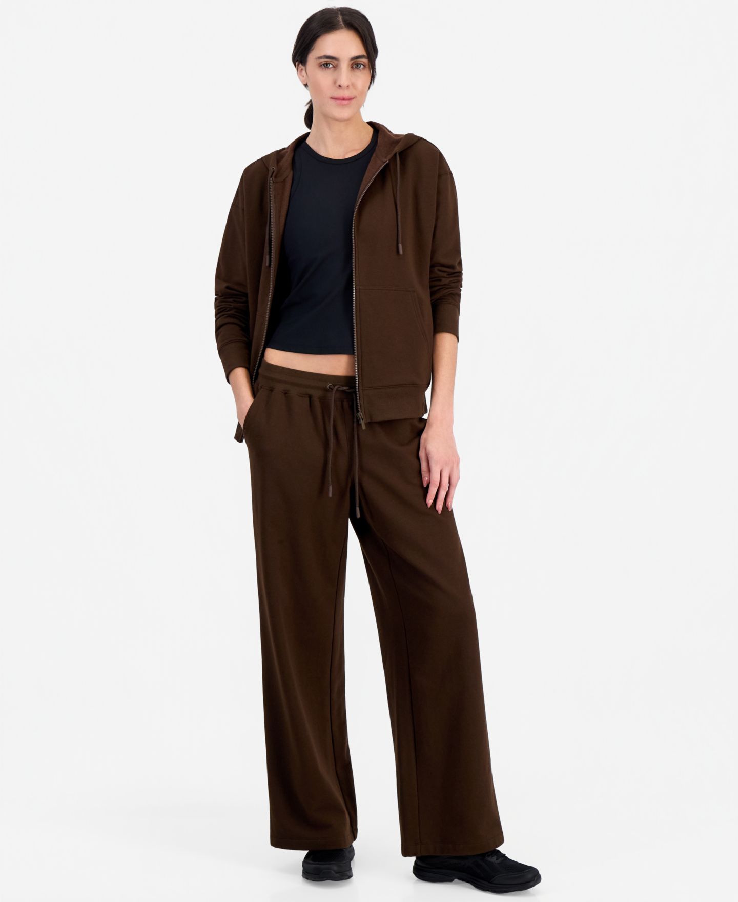 Женское худи ID Ideology Oversized Fleece, цвет: Кофейный — фото 3