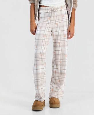 Juniors' Mid-Rise Pointelle Straight-Leg Pants