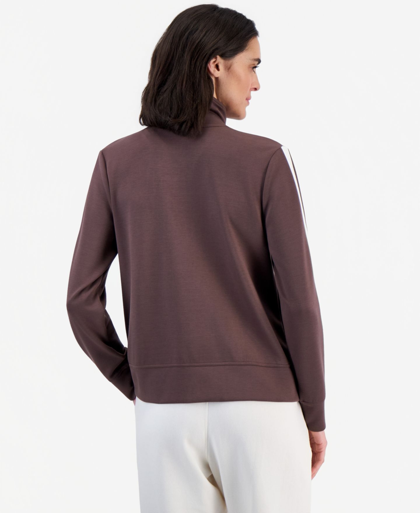 Женская куртка ID Ideology Mock-Neck Relaxed-Fit Full-Zip, цвет: Brownie — фото 2