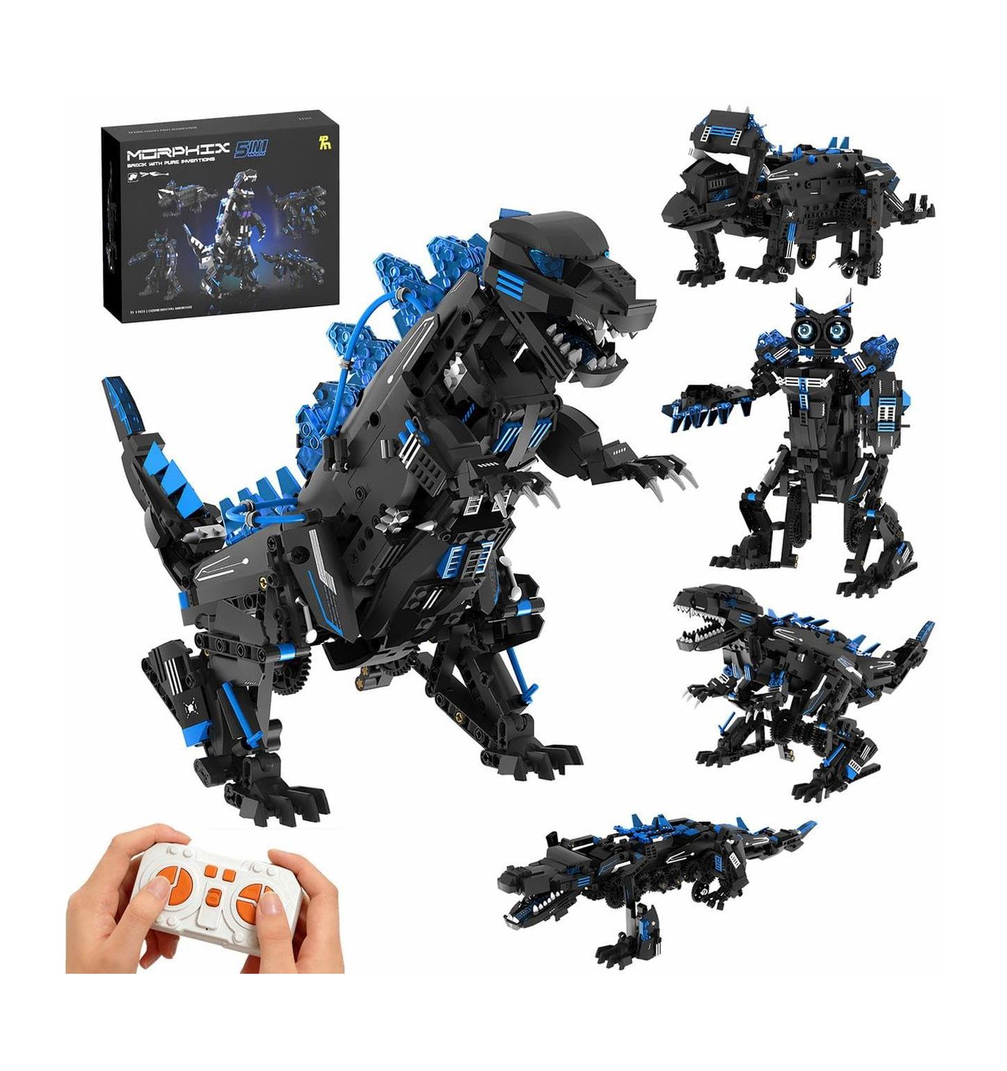 Детский конструктор homfan Dinosaur 5-in-1 Remote Control Programmable Building Set, Ages 6-12 — фото 8