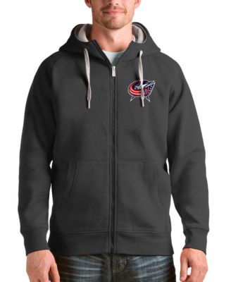 Men's Charcoal Columbus Blue Jackets Logo Victory Full-Zip Hoodie