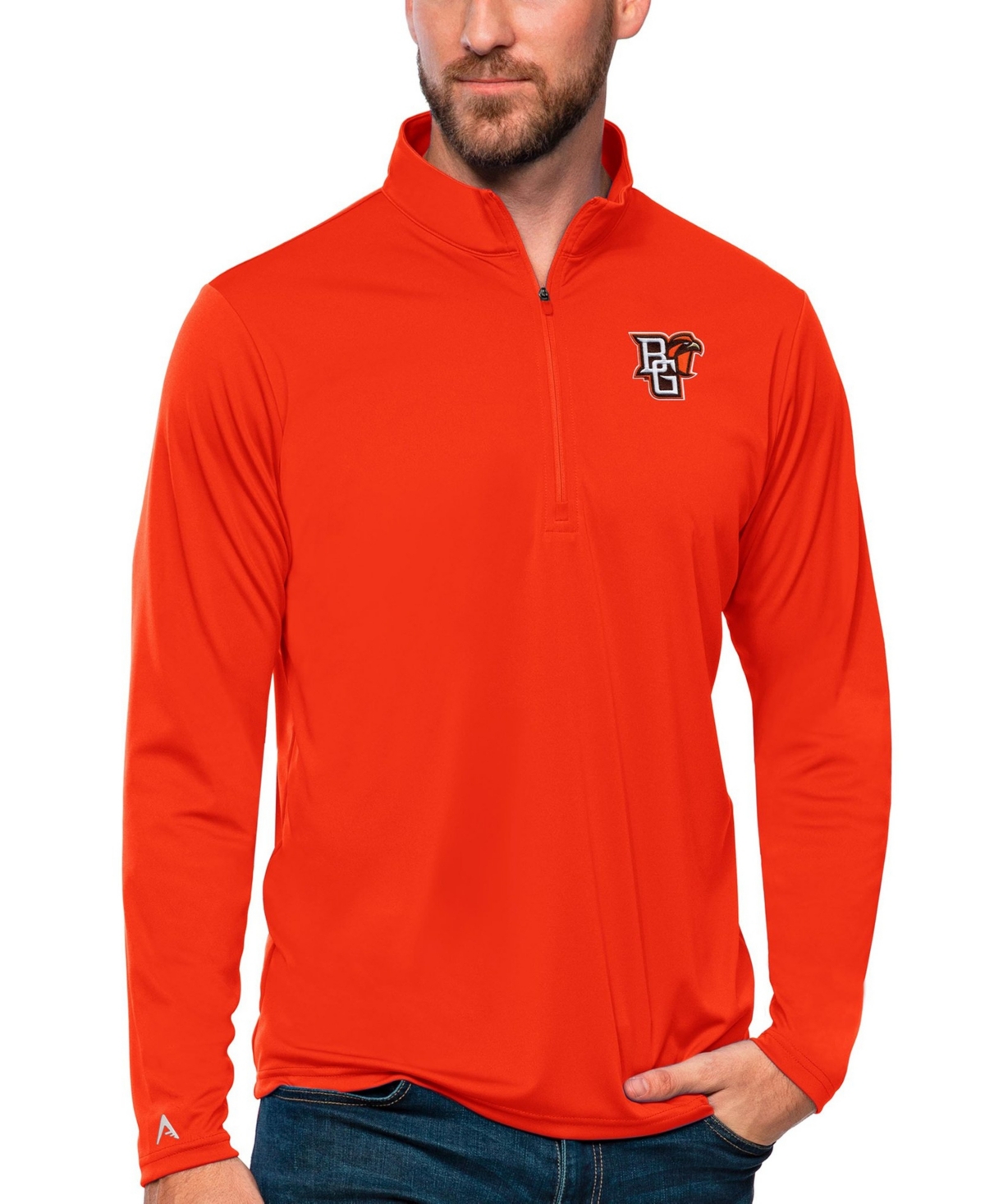 Antigua Men's Orange Bowling Green St. Falcons Tribute Quarter-Zip Sweatshirt