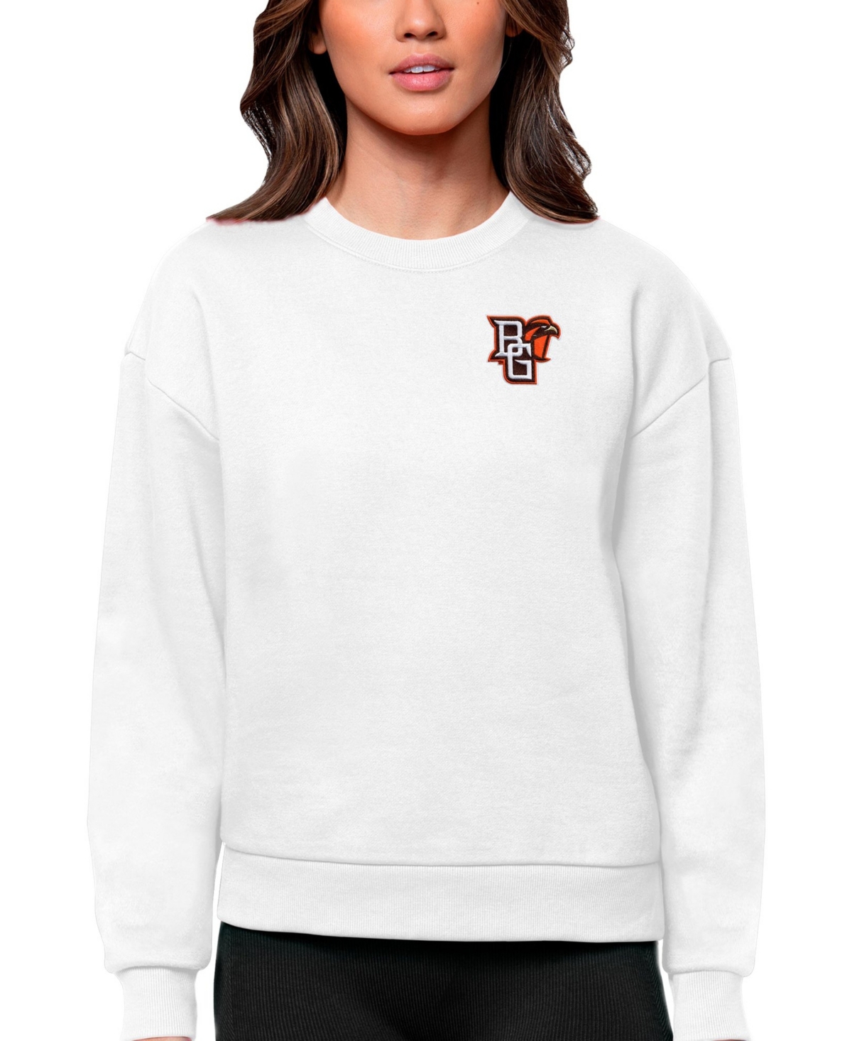 Antigua Women's Bowling Green St. Falcons Long-Sleeve Crewneck Pullover Sweatshirt