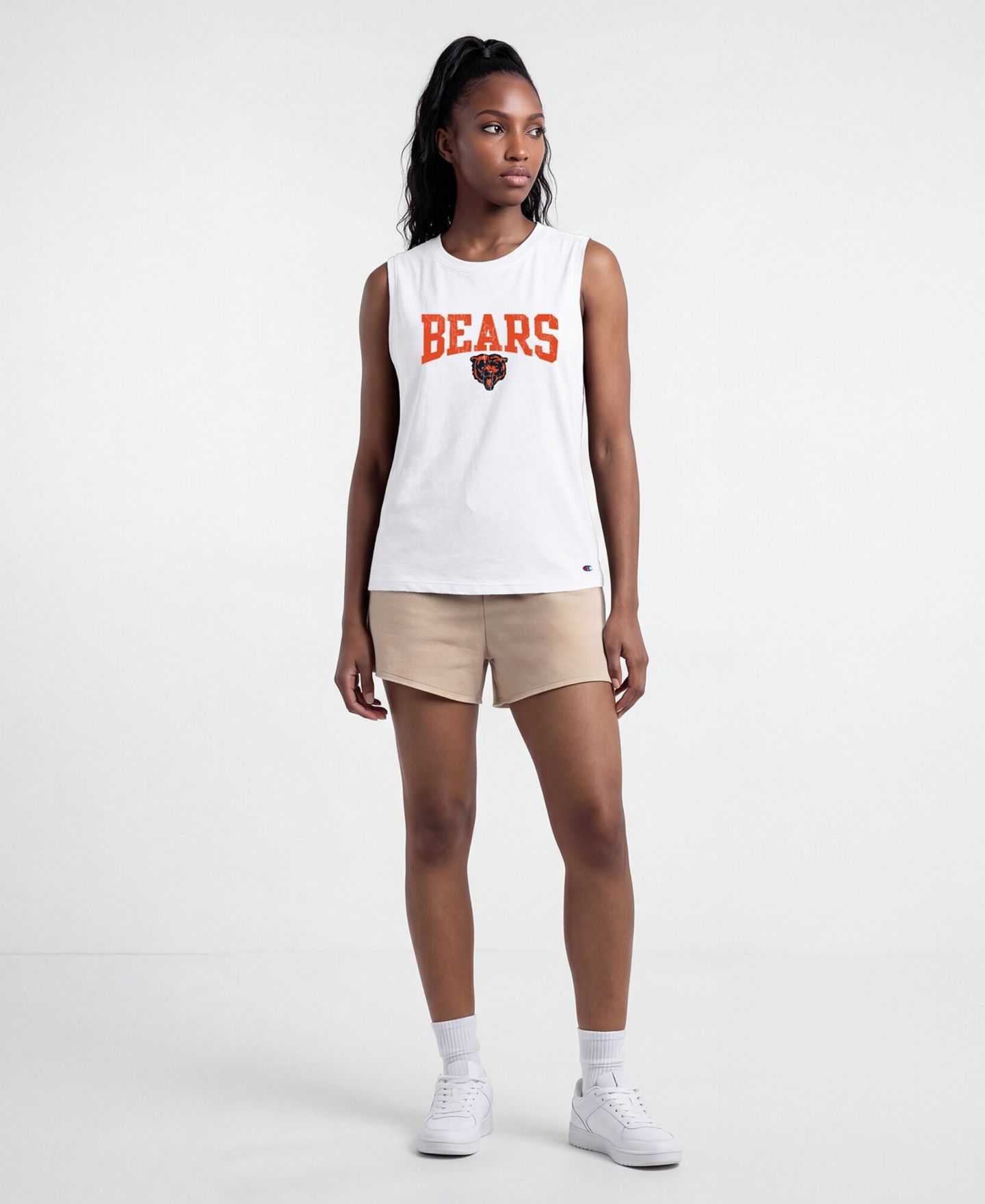 Женский топ Champion Chicago Bears Distressed Crew-Neck Cotton-Blend Muscle — фото 3