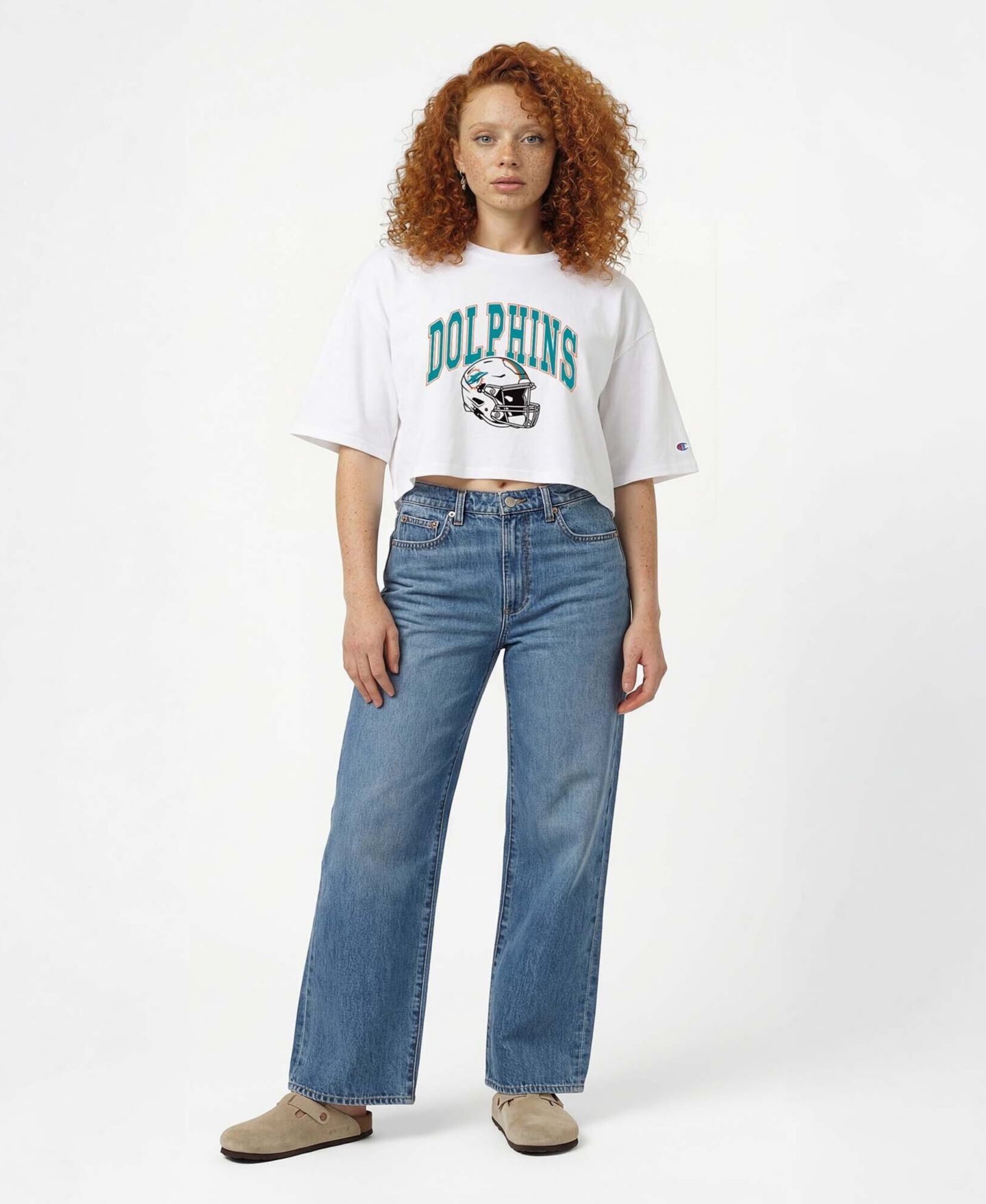 Женская футболка Champion Miami Dolphins Boyfriend-Cropped — фото 3