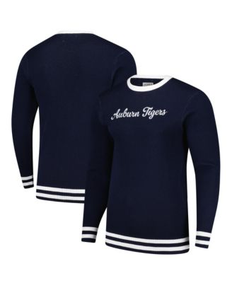 Men's and Women's Navy Auburn Tigers Renew Knit Vintage Pullover Sweater