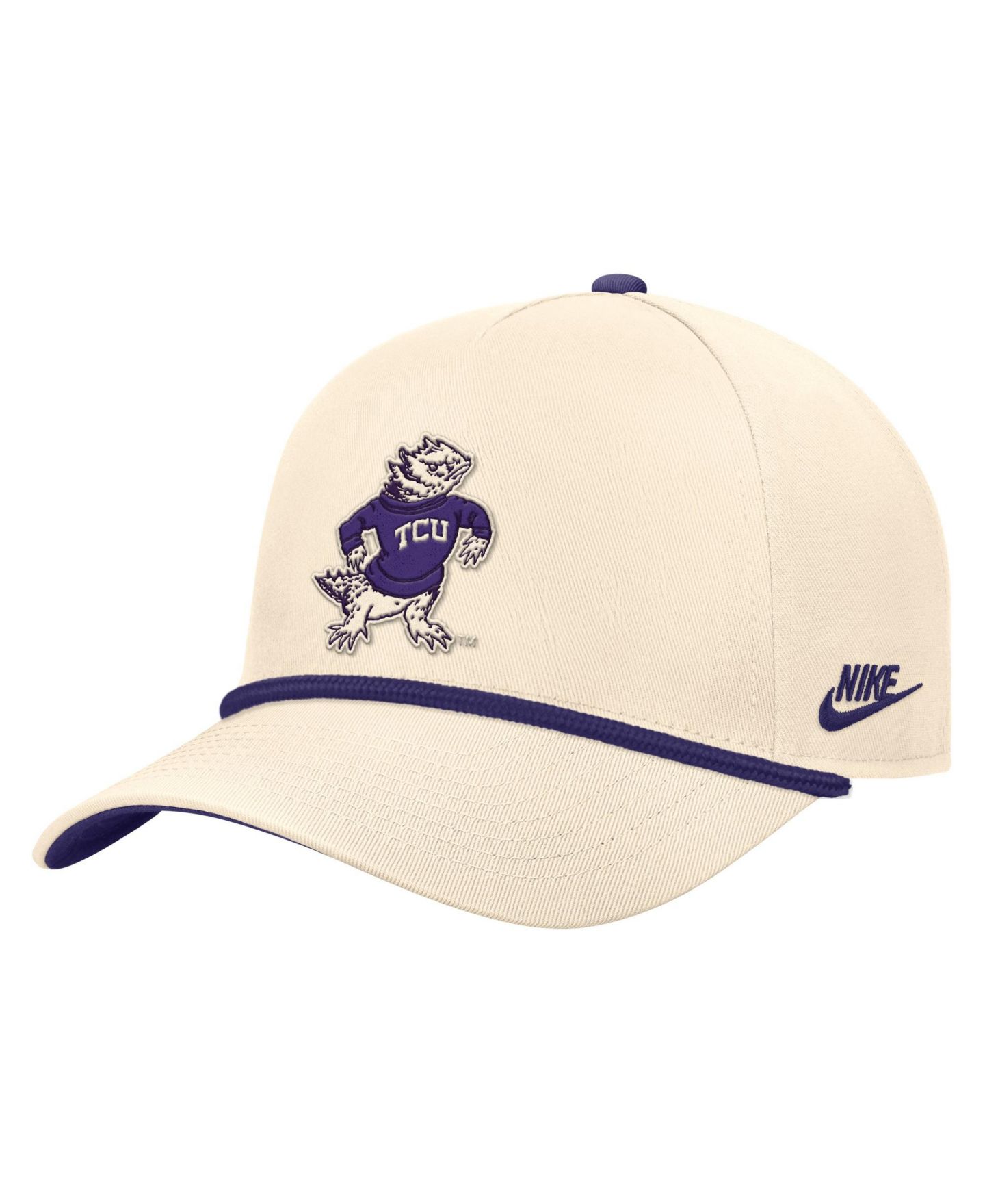 Мужская кепка Nike Natural TCU Horned Frogs Vintage Rope Rise Adjustable Hat — фото 2