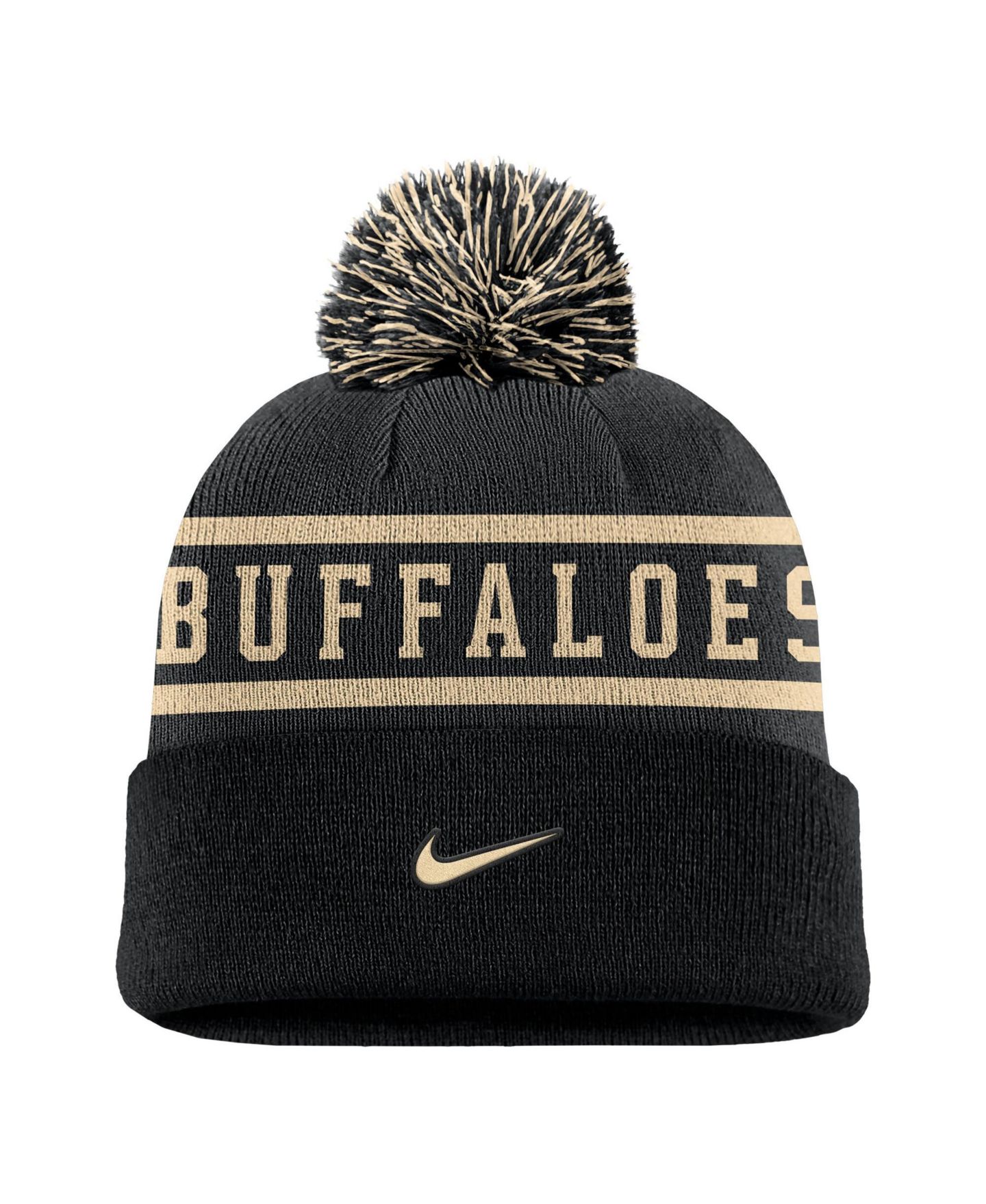 Мужская шапка Nike Black Colorado Buffaloes Peak Cuffed Knit Hat with Pom — фото 2