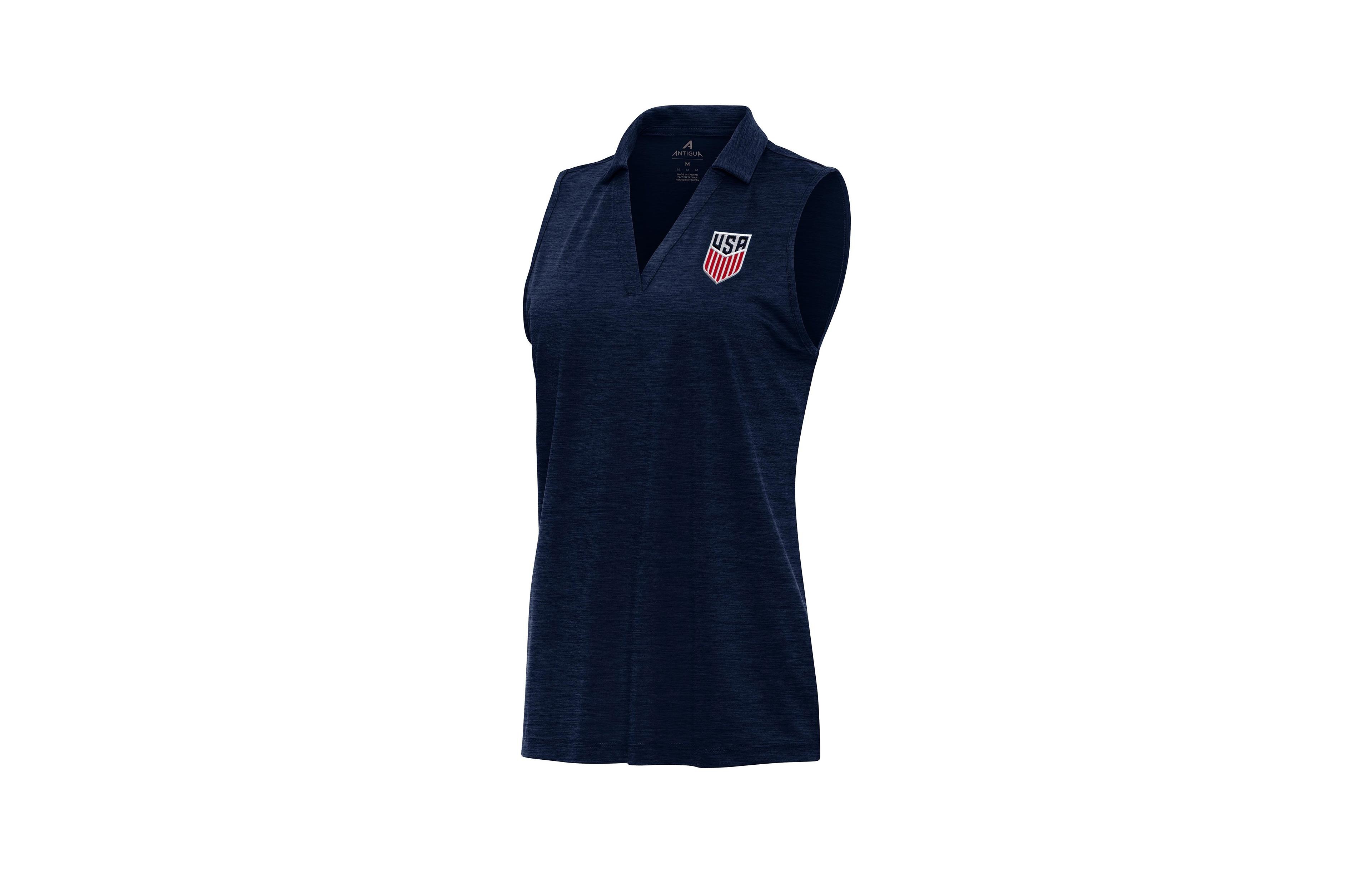Antigua Women's Usmnt Layout Heathered V-Neck Polo