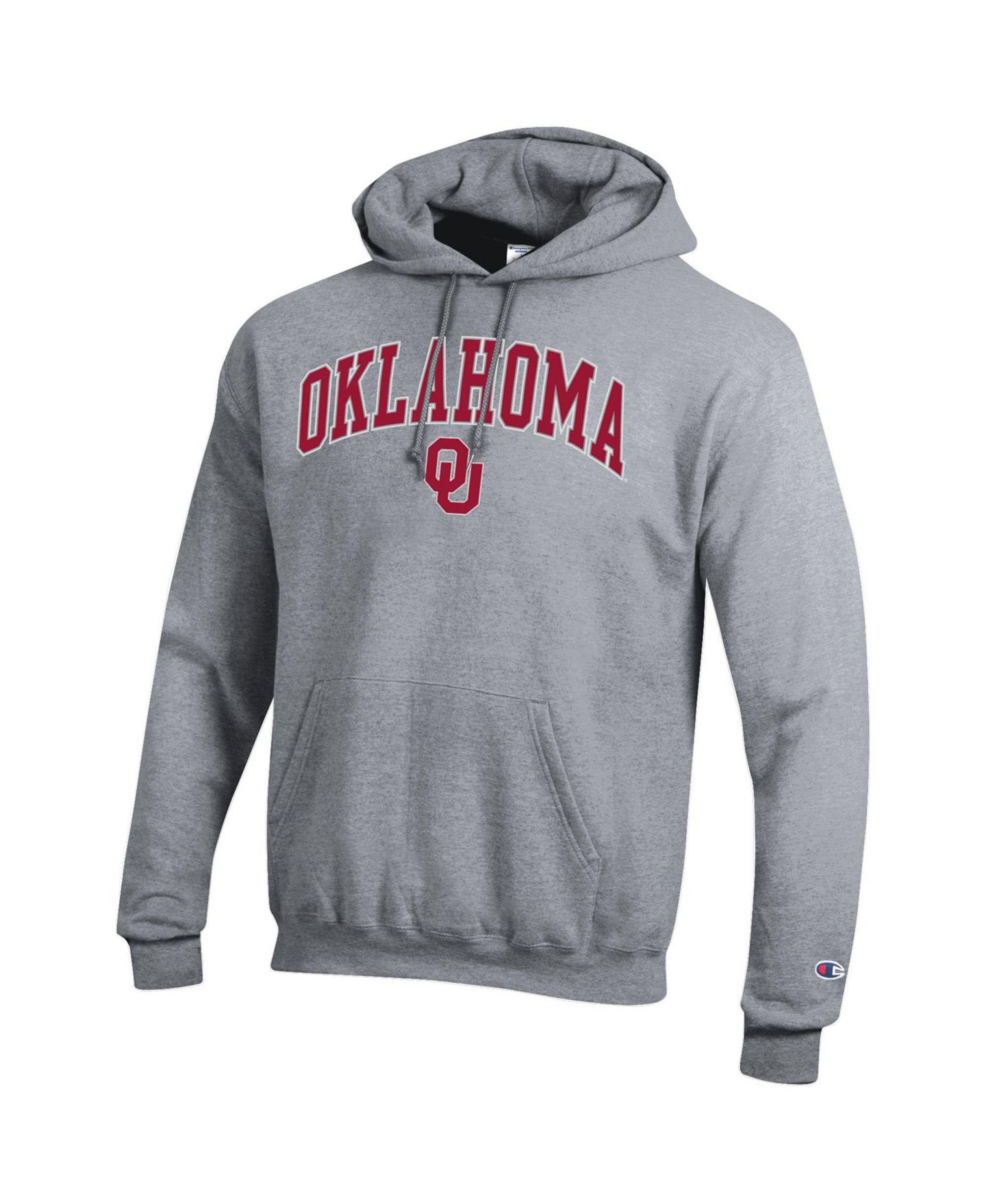 Мужское худи Champion Heather Gray Oklahoma Sooners Arch Over Logo Pullover, цвет: Угольный — фото 4