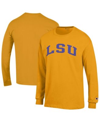Men's Gold LSU Tigers Basic Arch Long sleeves T-Shirt
