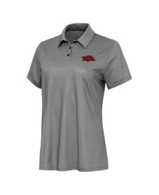 Women's White/Black Arkansas Razorbacks Rings Polo Shirt